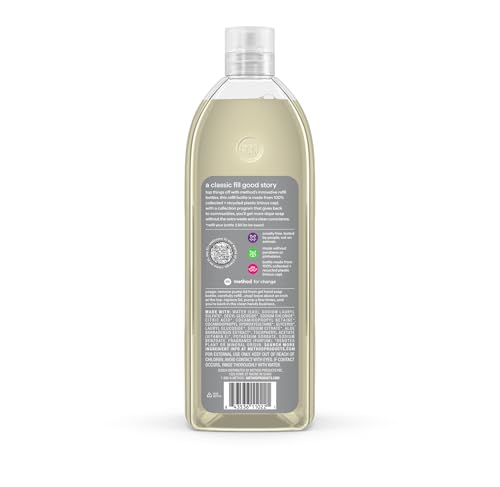 Method Premium Gel Hand Wash Refill — Vetiver + Amber, 4 x 28oz Refills, Recyclable Bottles