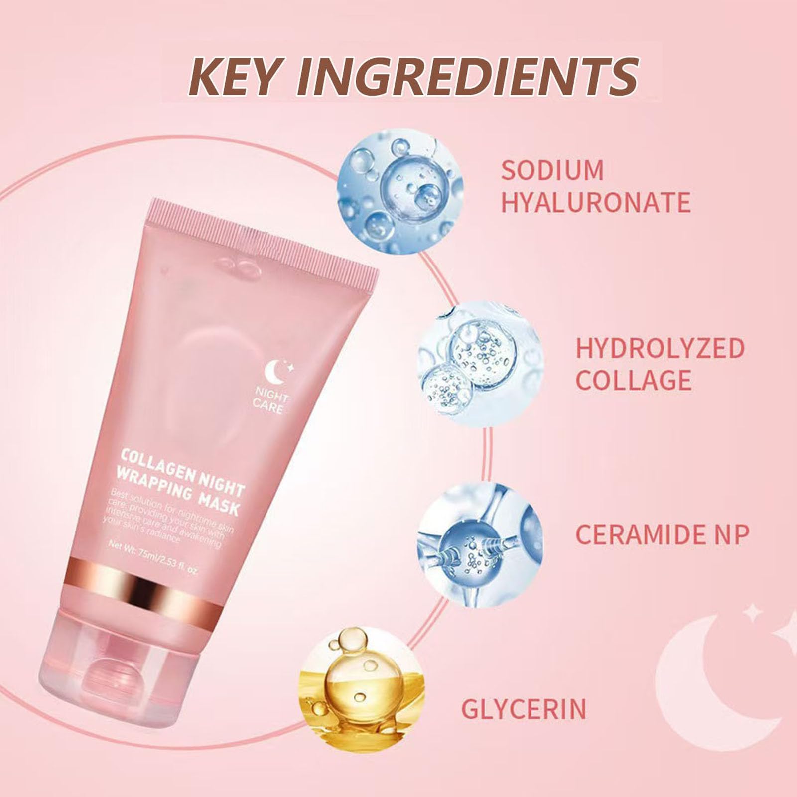 Metiplou Hydrating Mask – Collagen Night Wrapping Peel-Off Facial Mask for Hydration, Brightening & Firmer-Looking Skin | Korean Skincare