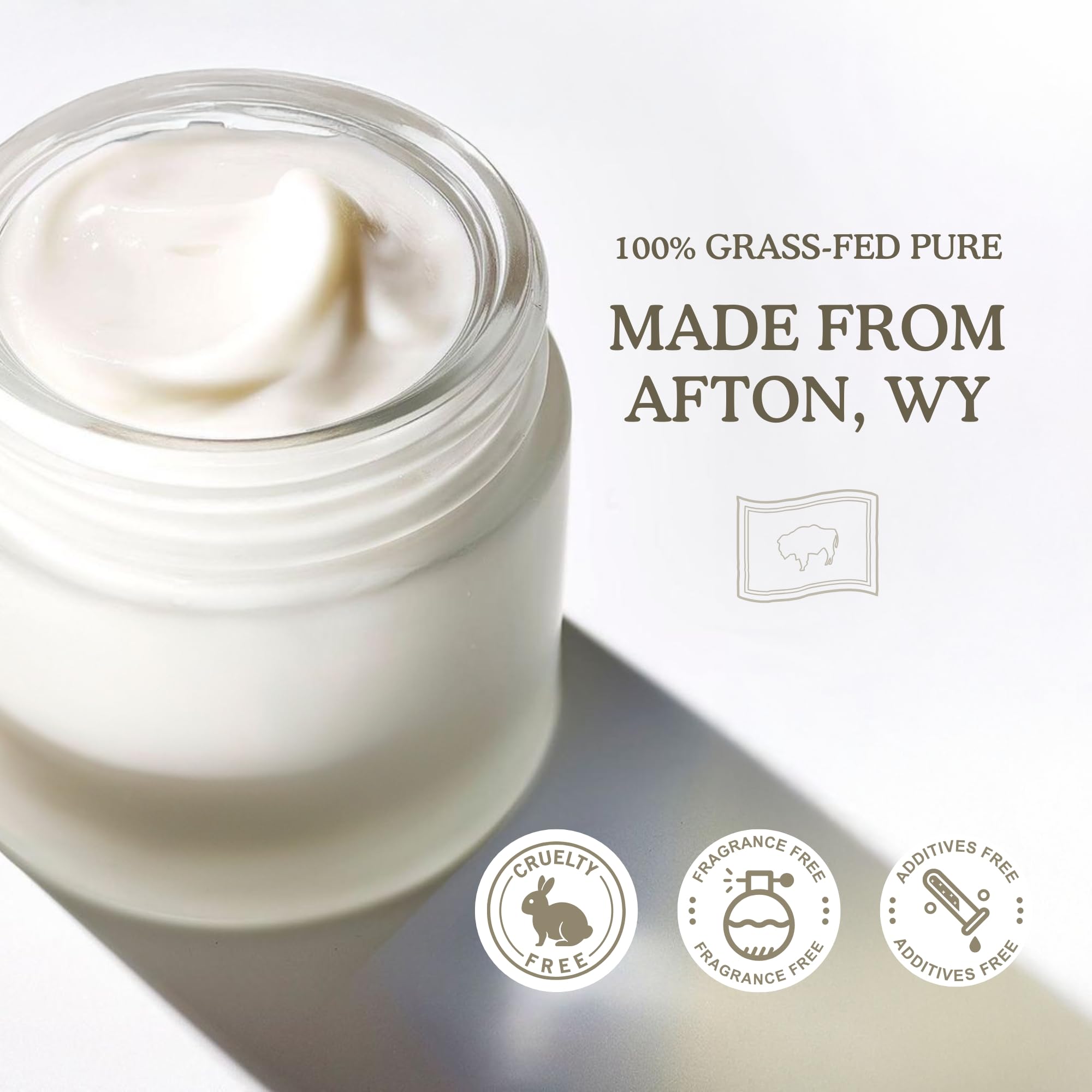 Mett Wellness Whipped Tallow Cream | Fragrance-Free 4oz Moisturizer for Face & Body