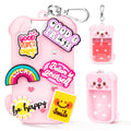 Metyond Dog Silicone Case for Touchland 1 oz Spray – Pink with Keychain & Charms