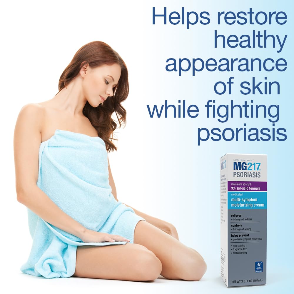 MG217 Medicated Psoriasis Cream with 3% Salicylic Acid – Fragrance Free, 3.5 oz