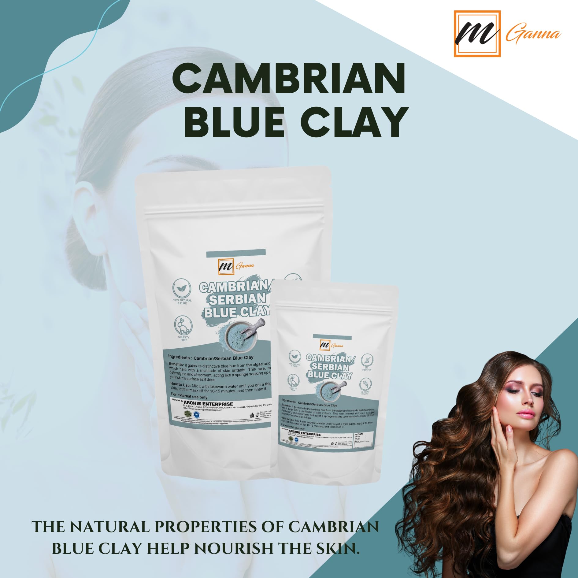mGanna Cambrian Blue Clay (2 lb / 908 g) – Facial Masks, Scrubs, Body Wraps & Soap Making