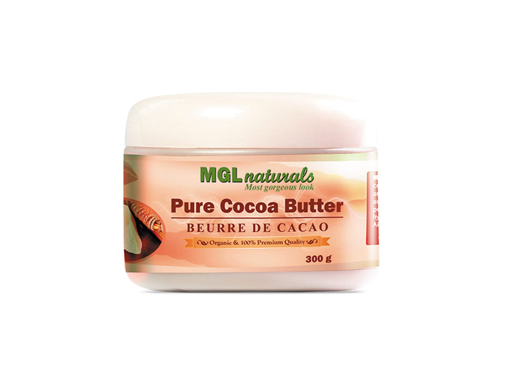 MGL Naturals Raw Cocoa Butter - Whipped, Unrefined 11 oz Body Butter for Hydration, Stretch Marks & Tattoo Care