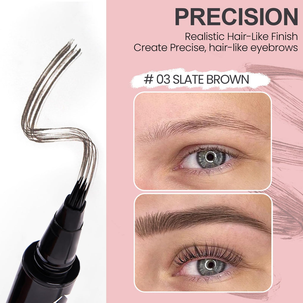 Mgviiiva Eyebrow Pen - 3D Hair-Like Strokes, Waterproof, 24H Hold, Angled Brush | Easy to Use #03