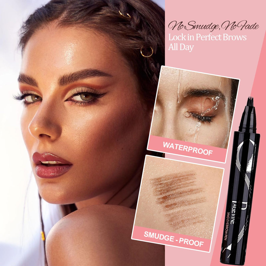 Mgviiiva Eyebrow Pen - 3D Hair-Like Strokes, Waterproof, 24H Hold, Angled Brush | Easy to Use #03