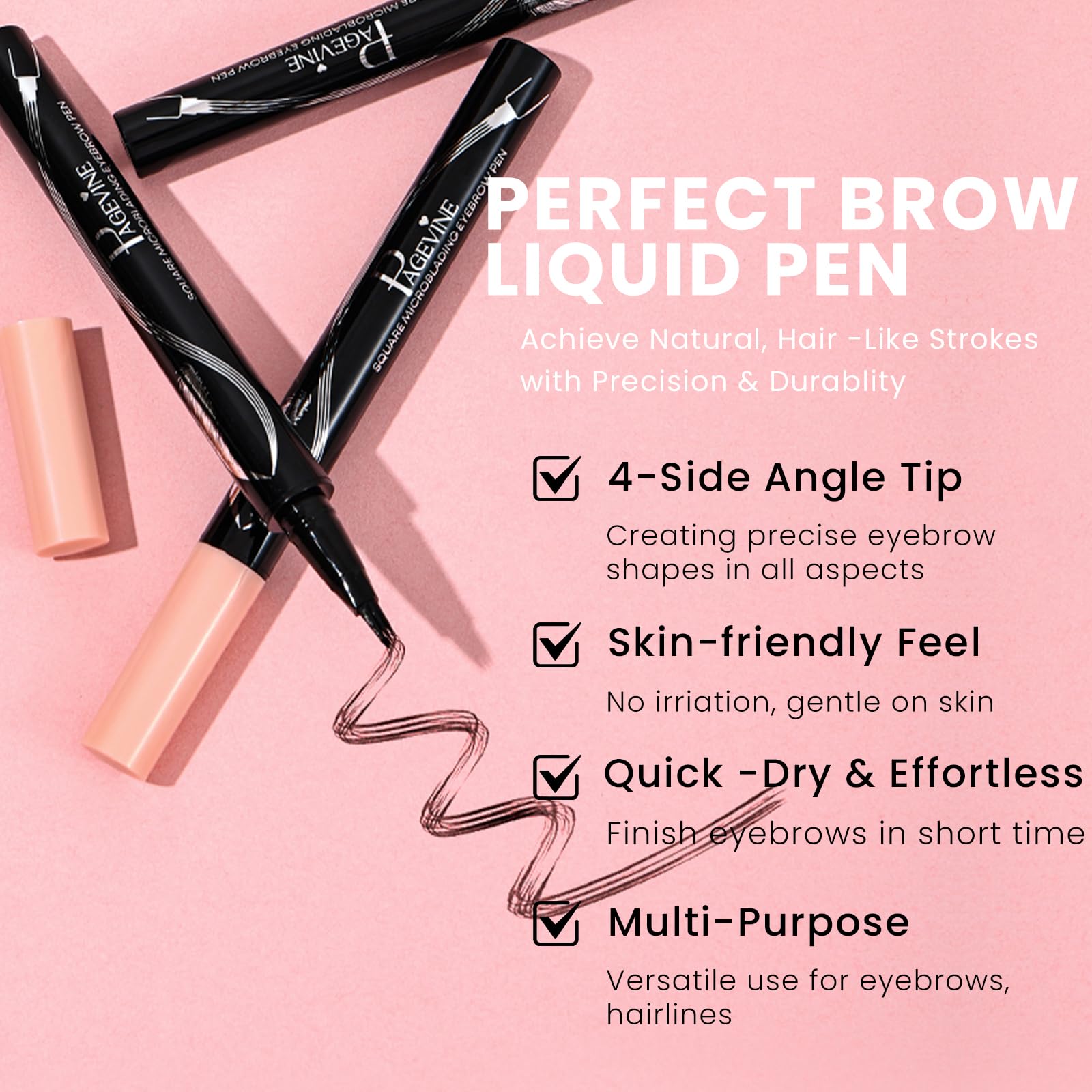 Mgviiiva Eyebrow Pen - 3D Hair-Like Strokes, Waterproof, 24H Hold, Angled Brush | Easy to Use #03