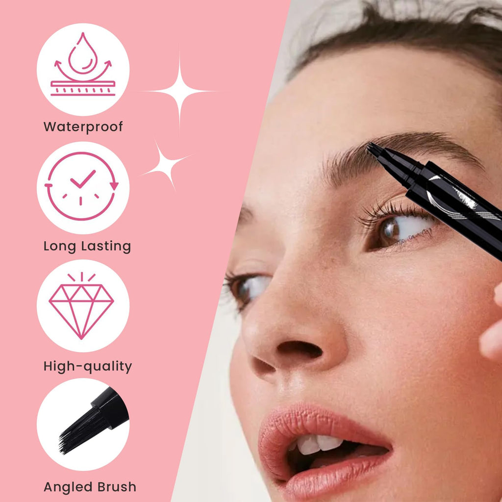 Mgviiiva Eyebrow Pen – 3D Hair-Like Strokes, Waterproof, 24H Hold (#02)