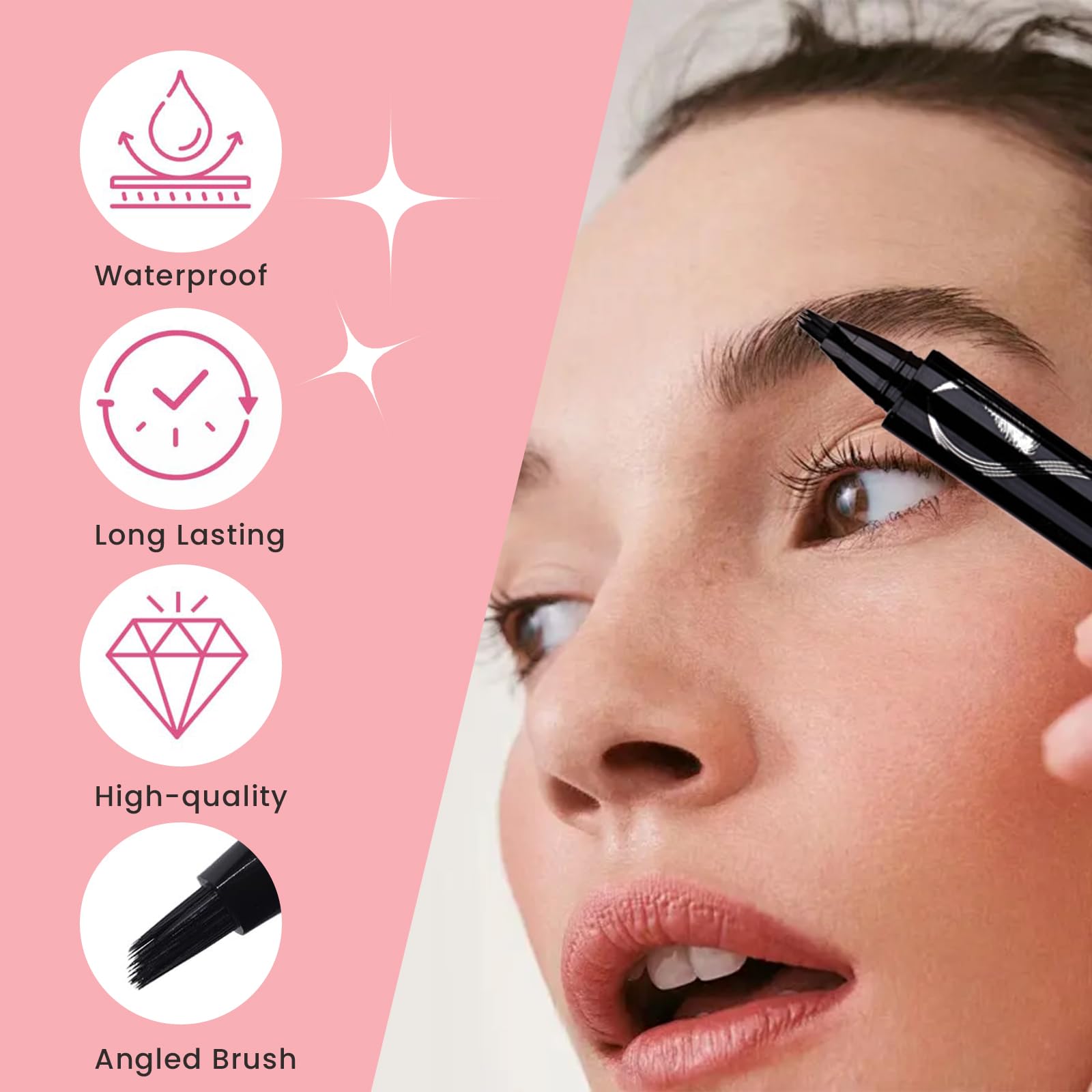 Mgviiiva Eyebrow Pen – 3D Hair-Like Strokes, Waterproof, 24H Hold (#02)