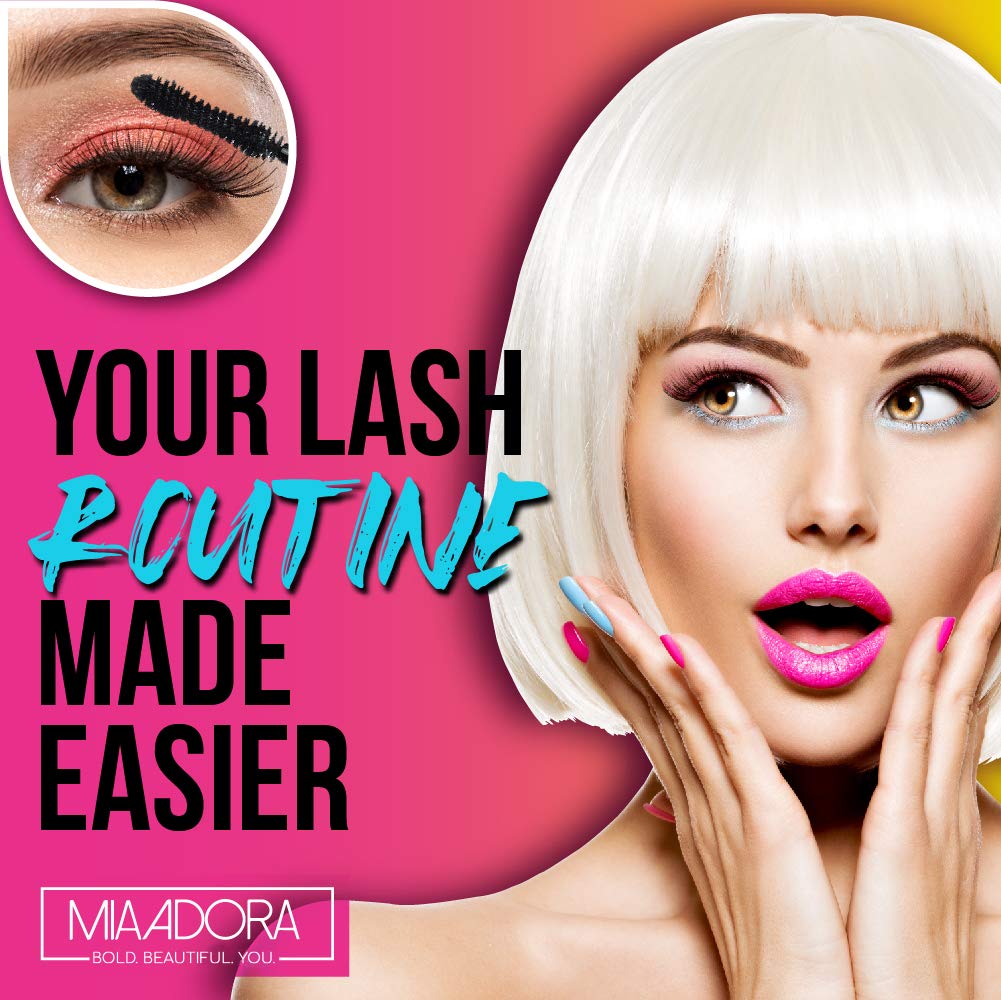 Mia Adora 400X Pure Silk Fiber Lash Mascara — Ultra Black, Waterproof, Hypoallergenic, Easy 3-Step Application