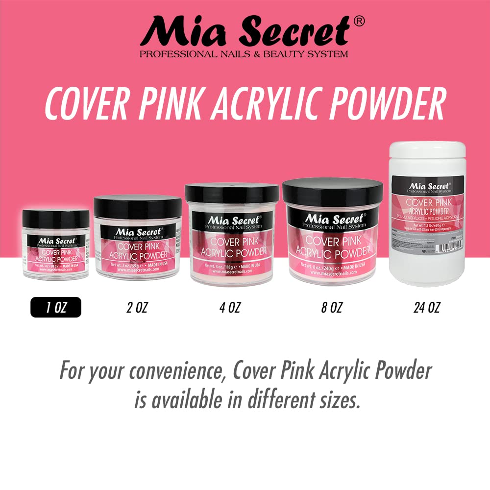 Mia Secret Cover Pink Acrylic Powder – Easy Sculpting, 2 oz