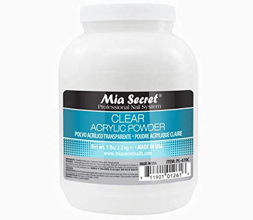 Mia Secret Clear Acrylic Powder – 5 LBS | Self-Leveling, Long-Lasting Clear Nail Powder