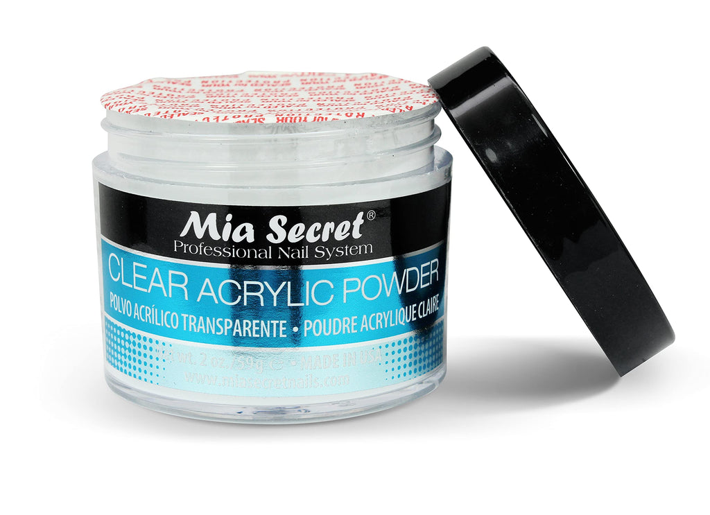 Mia Secret Clear Acrylic Powder (2oz) – True-Clear, Self-Leveling Formula