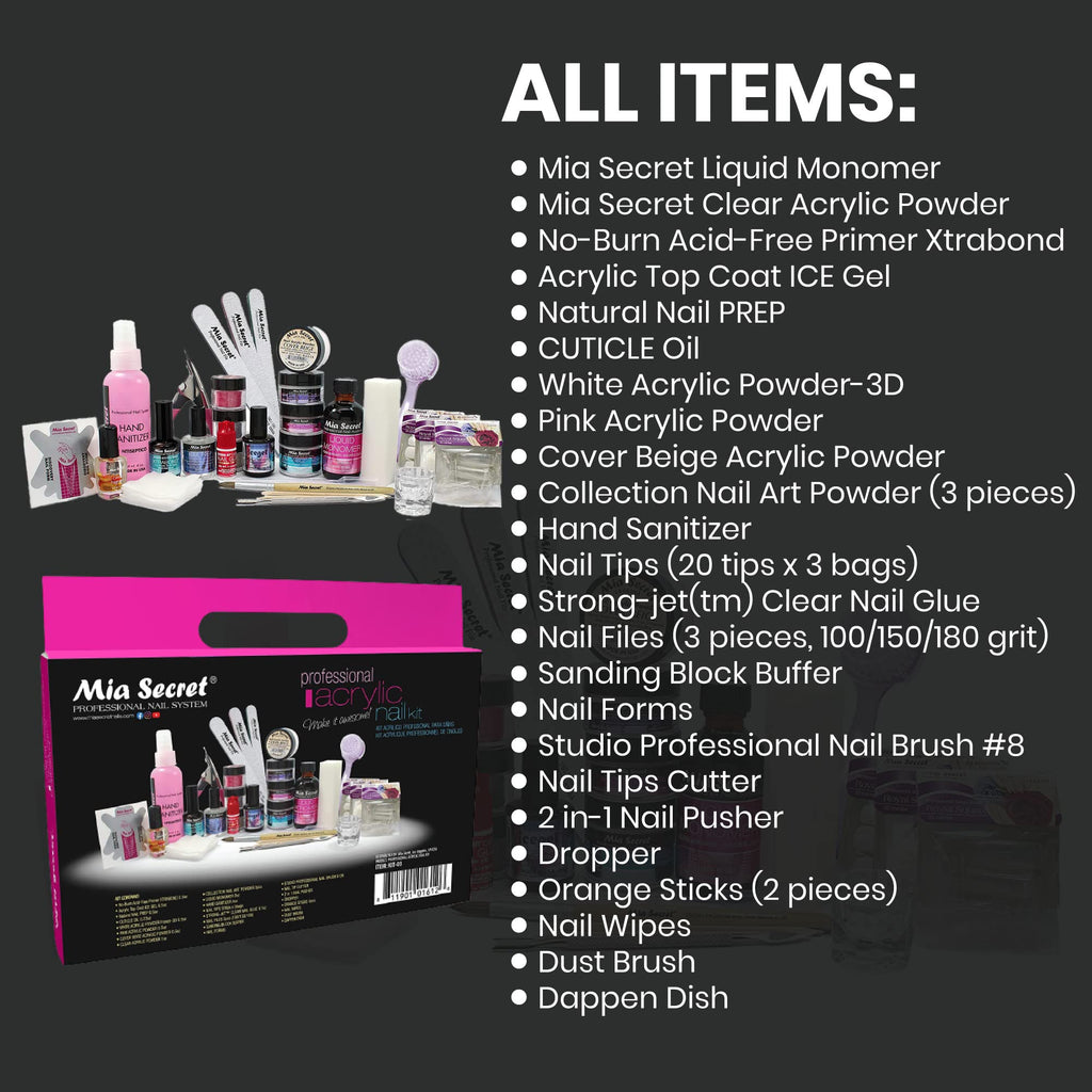 Mia Secret Professional Acrylic Nail Kit for Beginners | Complete Starter Set