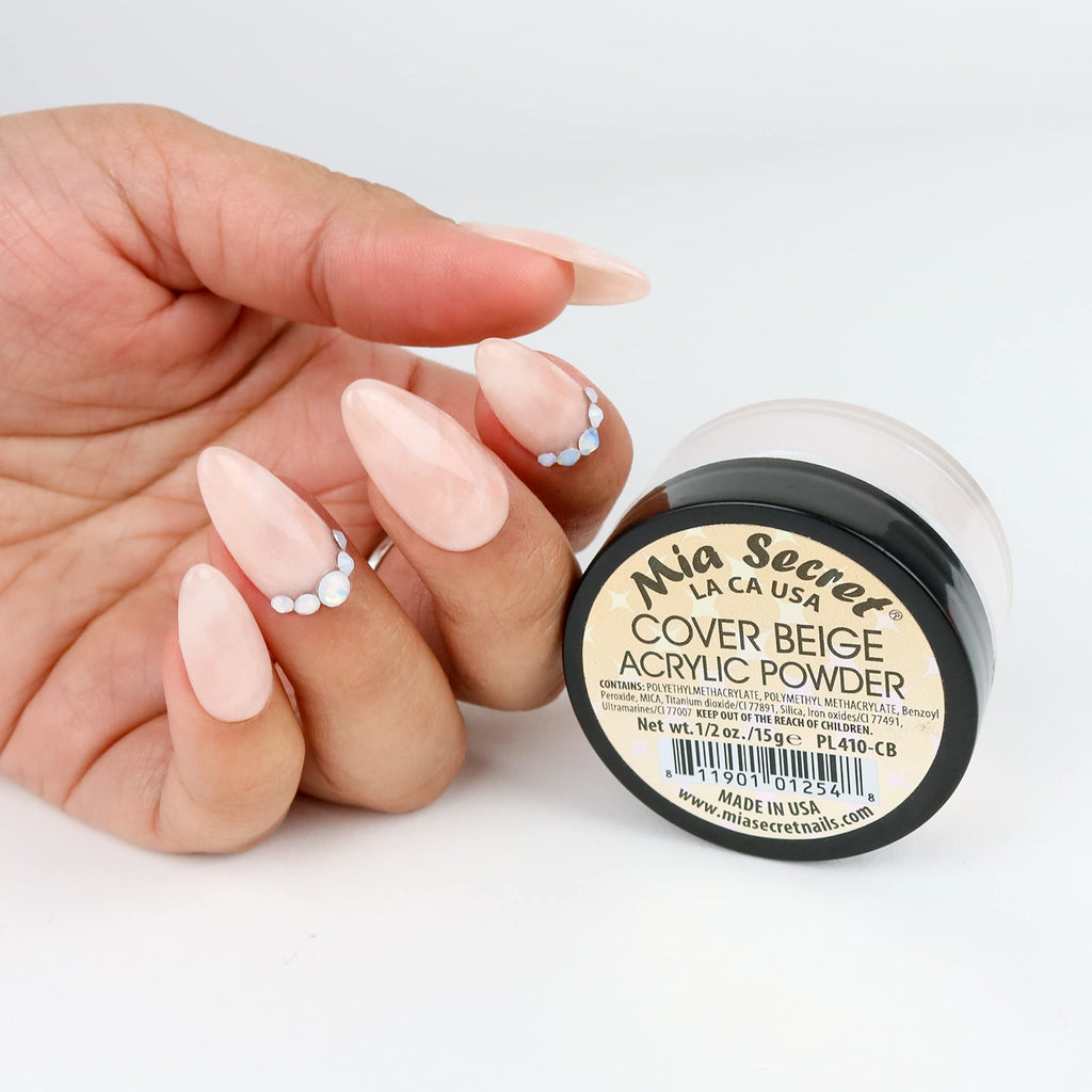 Mia Secret Cover Beige Acrylic Powder - 1.5 Lbs | Long-Lasting Nail Color & Build
