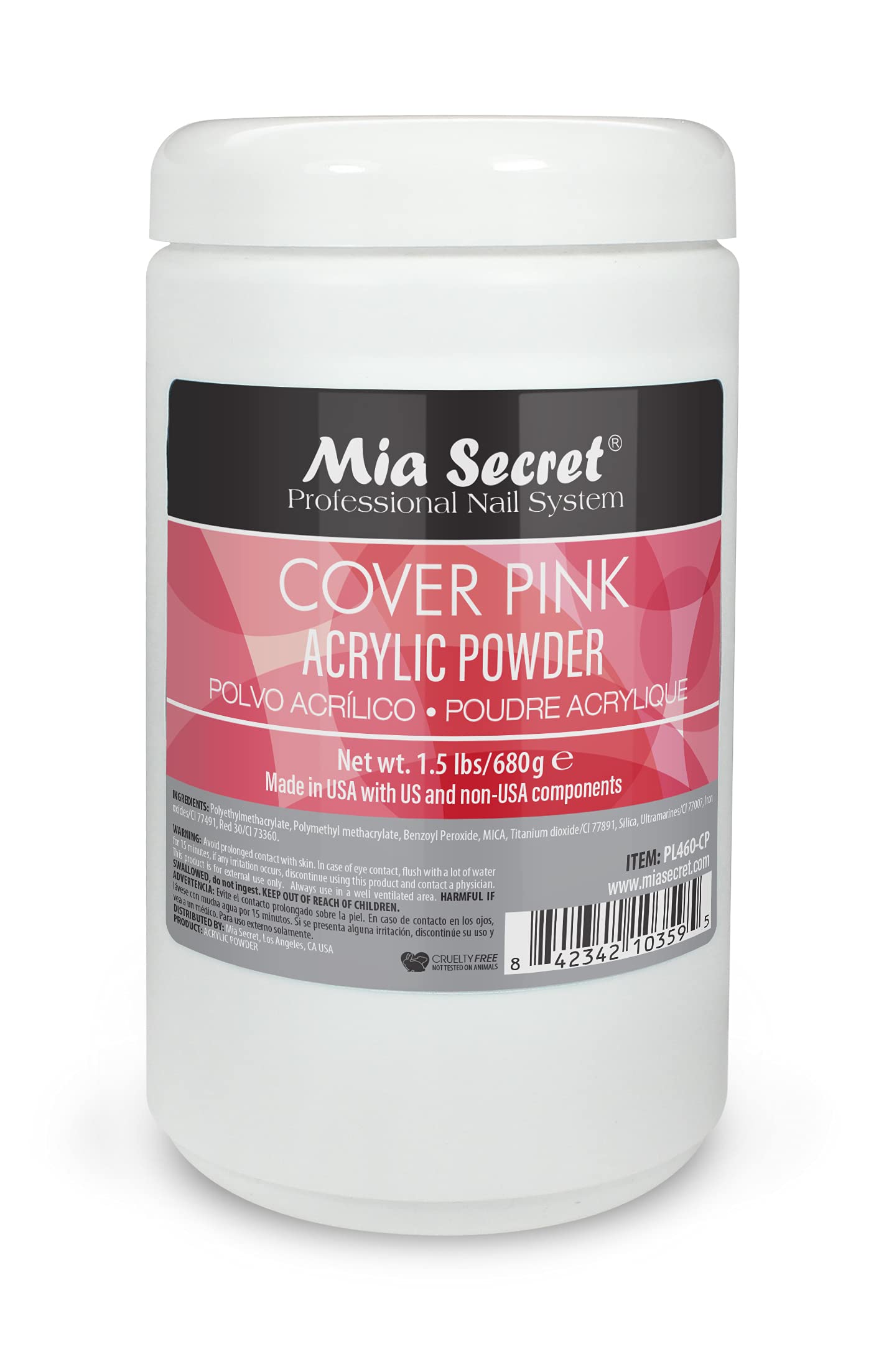 Mia Secret Cover Pink Acrylic Powder – 1.5 lbs | Smooth, Self-Leveling & Long-Lasting Nail Enhancements