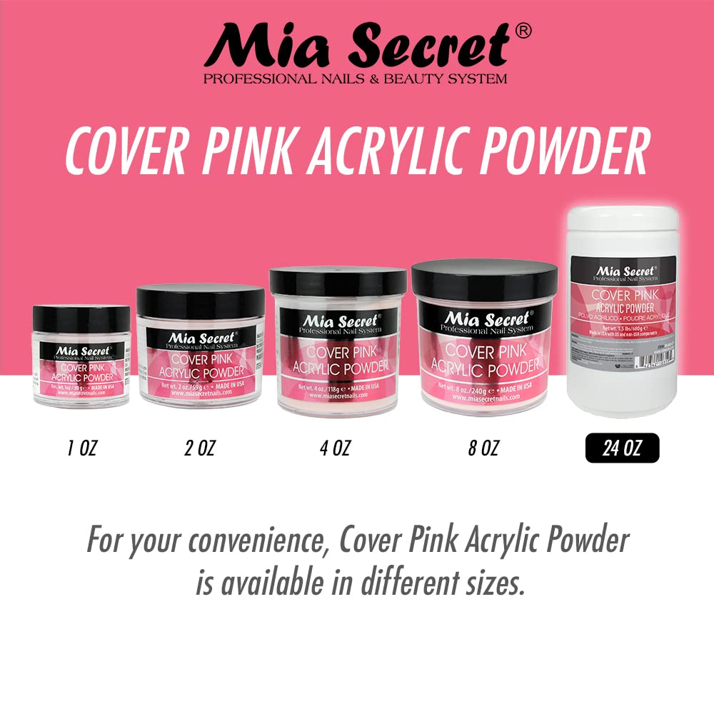 Mia Secret Cover Pink Acrylic Powder – 1.5 lbs | Smooth, Self-Leveling & Long-Lasting Nail Enhancements