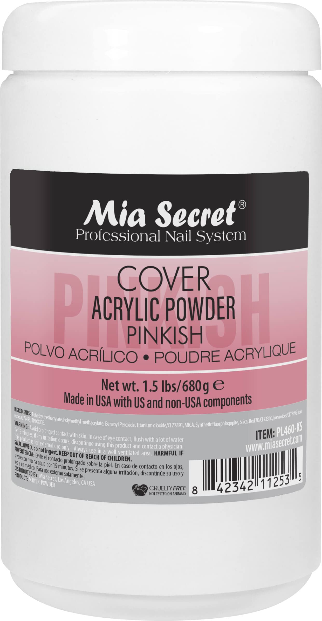 Mia Secret COVER Pinkish Acrylic Powder (1.5 LBS) – Self-Leveling, Long-Lasting Nail Coverage