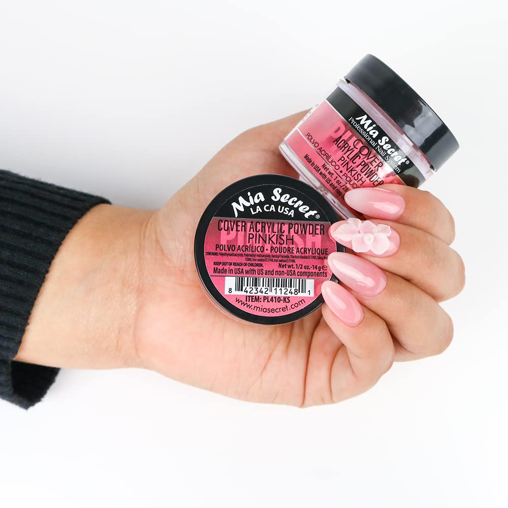 Mia Secret COVER Pinkish Acrylic Powder (2oz) – Self-Leveling, Long-Lasting Nail Coverage