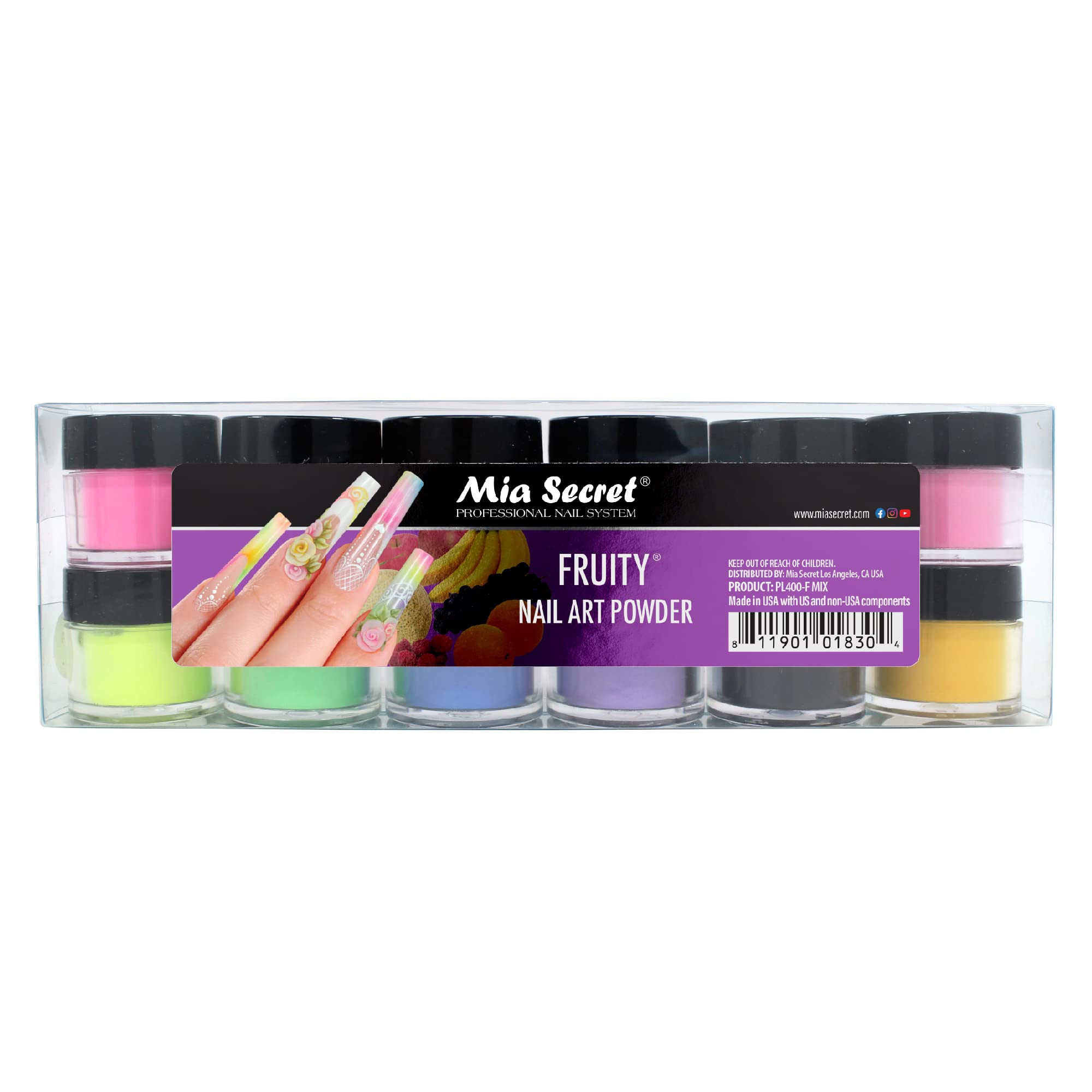 Mia Secret Fruity Collection: 12-Piece Nail Acrylic Powder Set