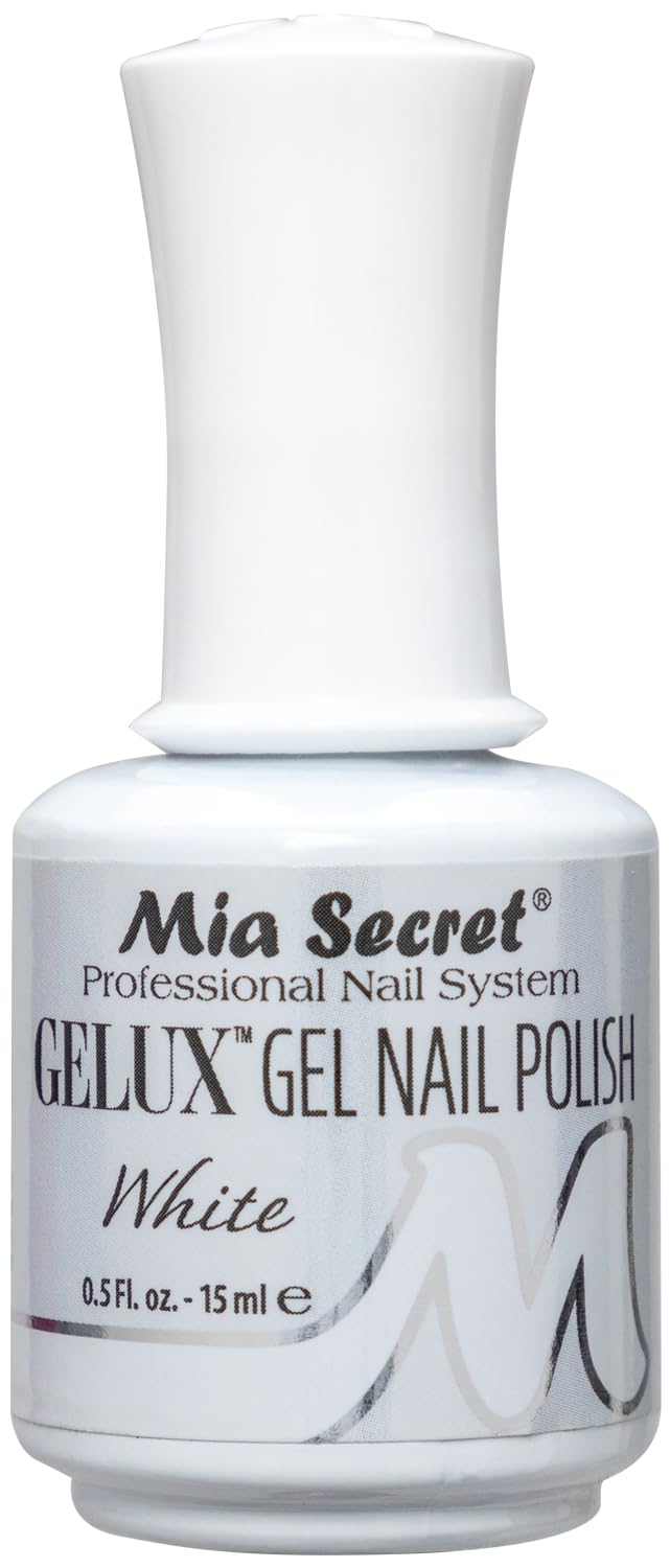 Mia Secret Gelux White Gel Polish – HEMA-Free, UV/LED Cure, Long-Lasting