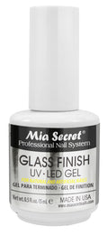 Mia Secret Glass Finish UV-LED Gel – Clear, 0.5 fl oz (15 mL)