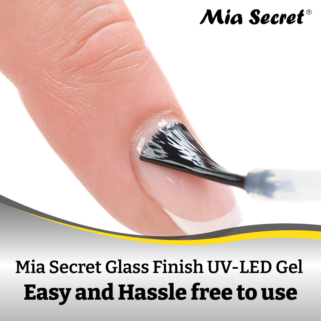 Mia Secret Glass Finish UV-LED Gel – Clear, 0.5 fl oz (15 mL)