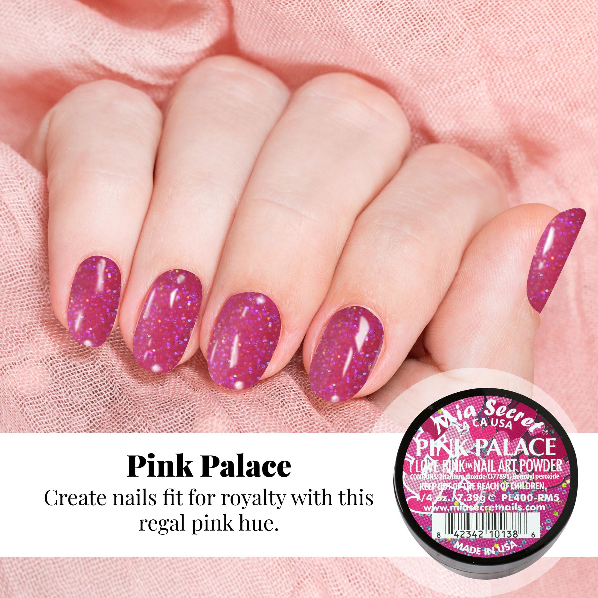 Mia Secret I Love Pink 6-Piece Colored Acrylic Nail Powder Collection | 6PC