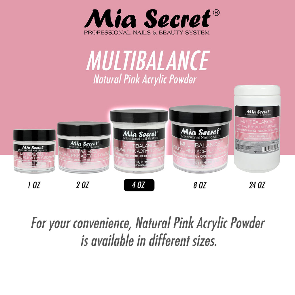 Mia Secret Multi Balance Natural Pink Acrylic Powder 4 Oz | Salon-Quality Nails