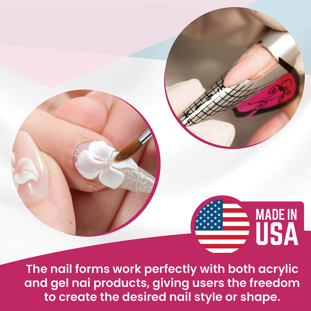 Mia Secret Multistilo Nail Forms 500 PCS – Gel, Acrylic & Builder Extensions with Guide Marks