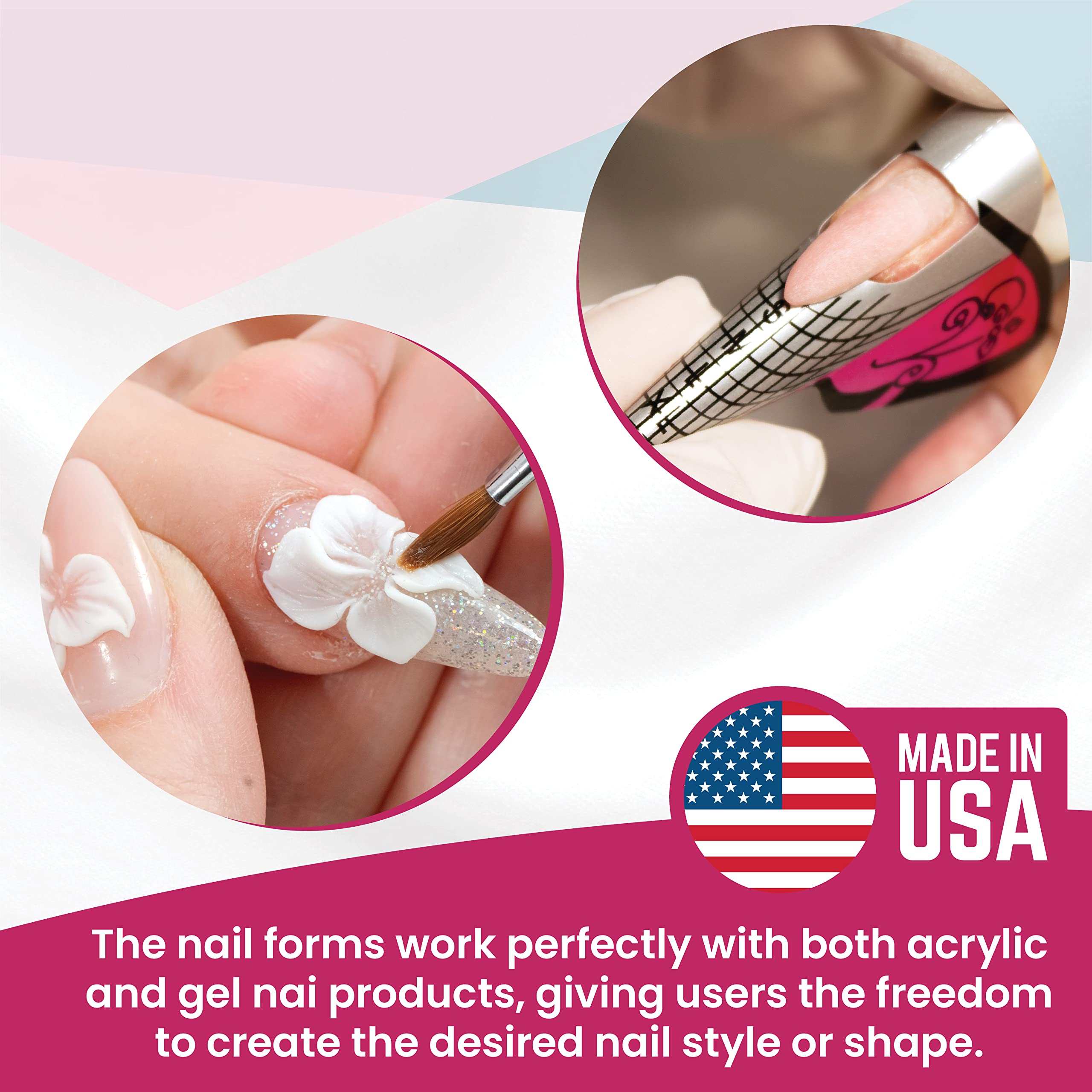 Mia Secret Multistilo Nail Forms 500 PCS – Gel, Acrylic & Builder Extensions with Guide Marks