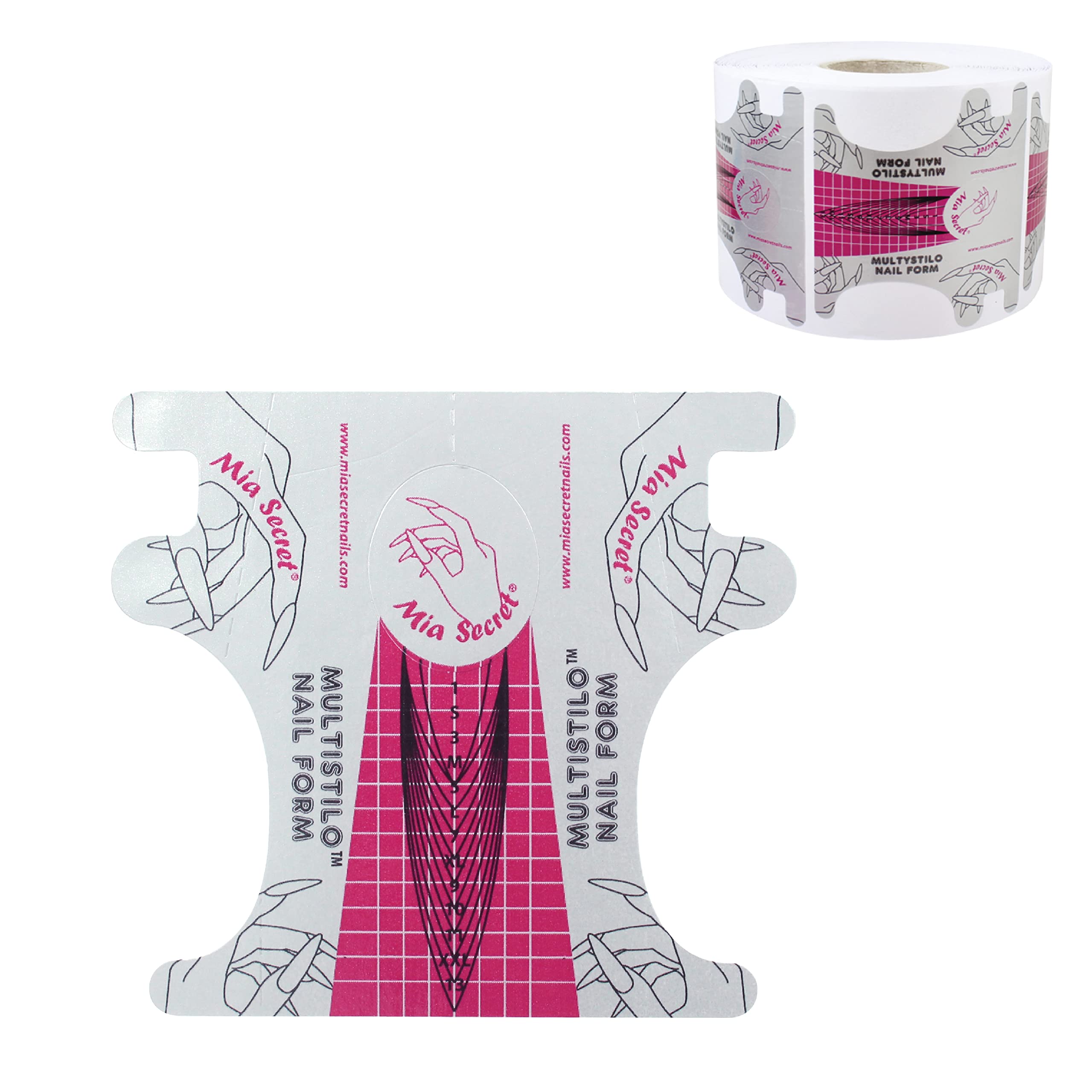 Mia Secret Multistilo Nail Forms 500 PCS – Gel, Acrylic & Builder Extensions with Guide Marks