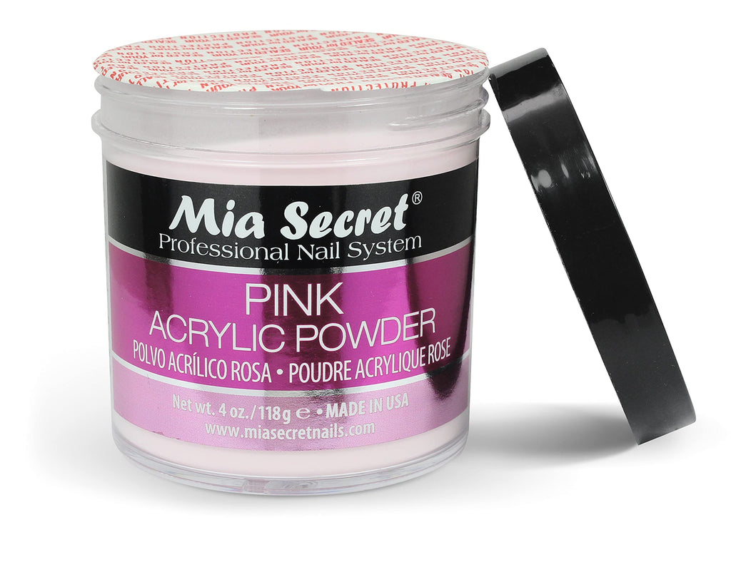 Mia Secret Pink Acrylic Powder 4 oz – Self-Leveling, Non-Yellowing & Long-Lasting