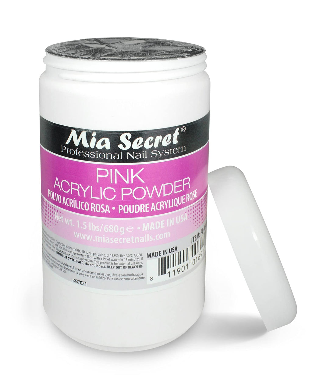Mia Secret Pink Acrylic Powder 1.5 lbs – Self-Leveling, Long-Lasting, Made in USA