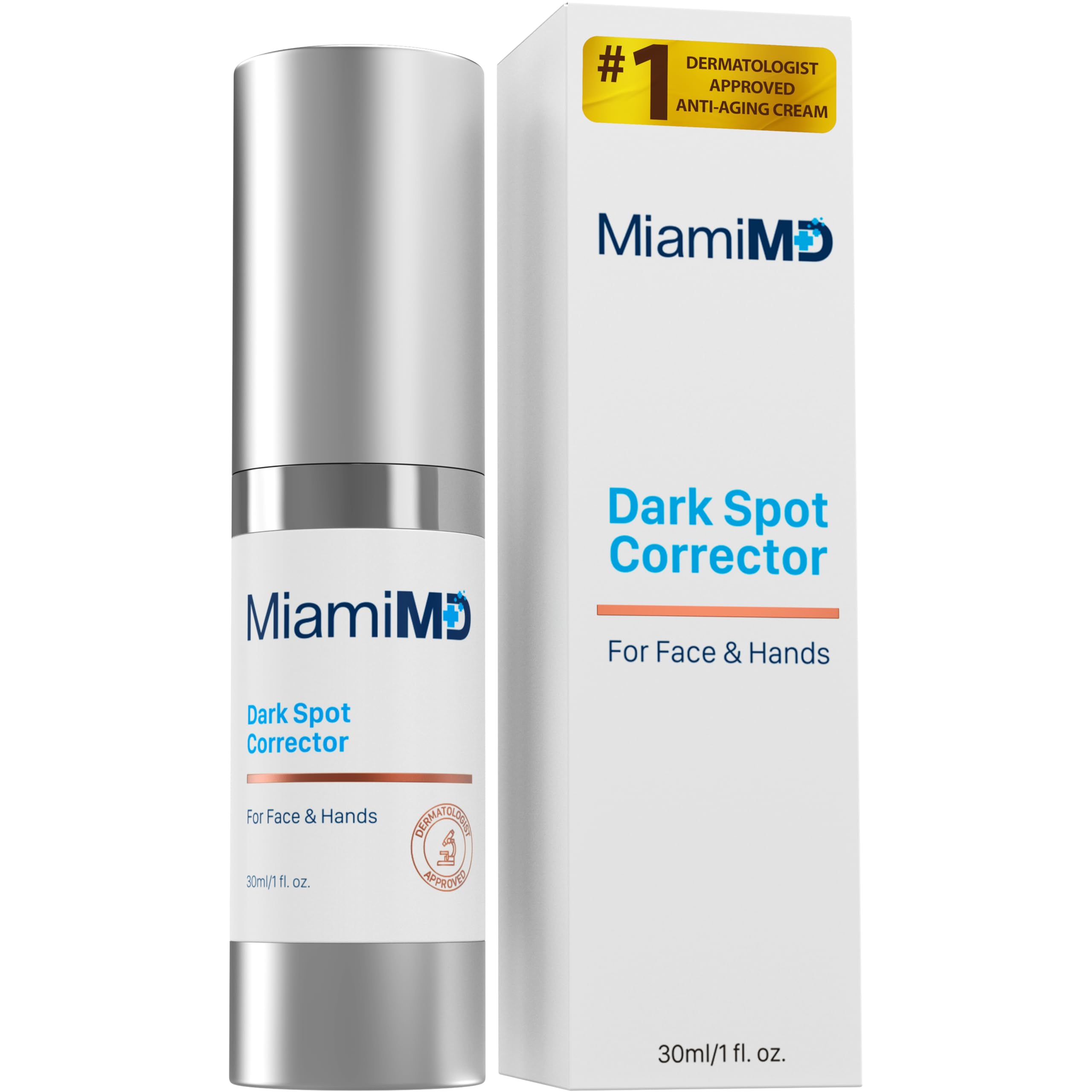 MiamiMD Dark Glow Renewal Corrector Serum – Anti-Aging Dark Spot Remover for Face, Body & Hands | Paraben Free, Fragrance Free | 30ml