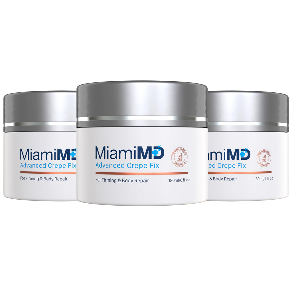 MiamiMD Advanced Crepe Fix – Anti-Aging Firming Cream for All Skin Types (3 x 180 ml) – Cruelty Free, Paraben Free