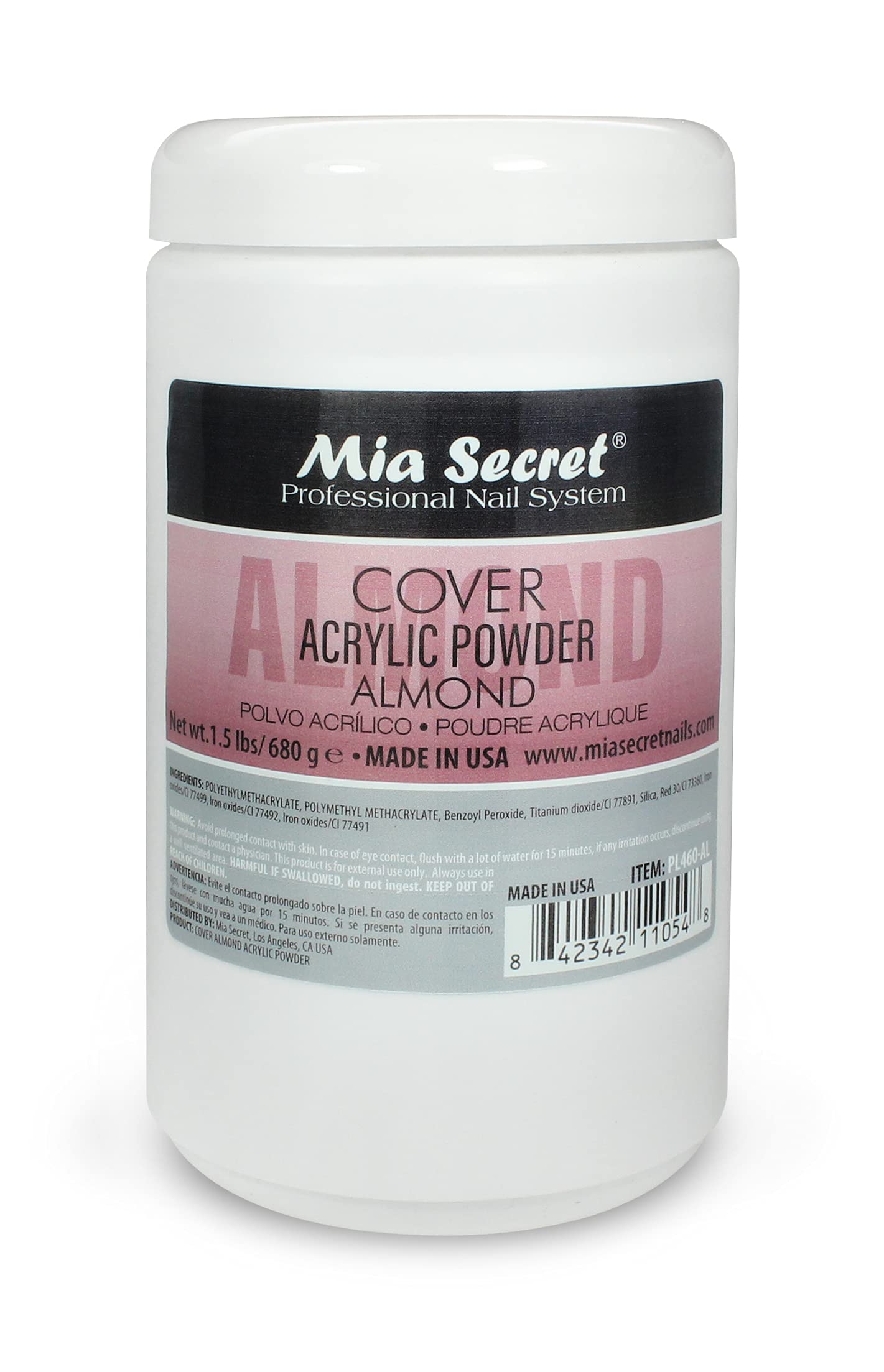 Mia Secret Acrylic Powder Cover Almond 1.5 lb | Salon-Quality Nails