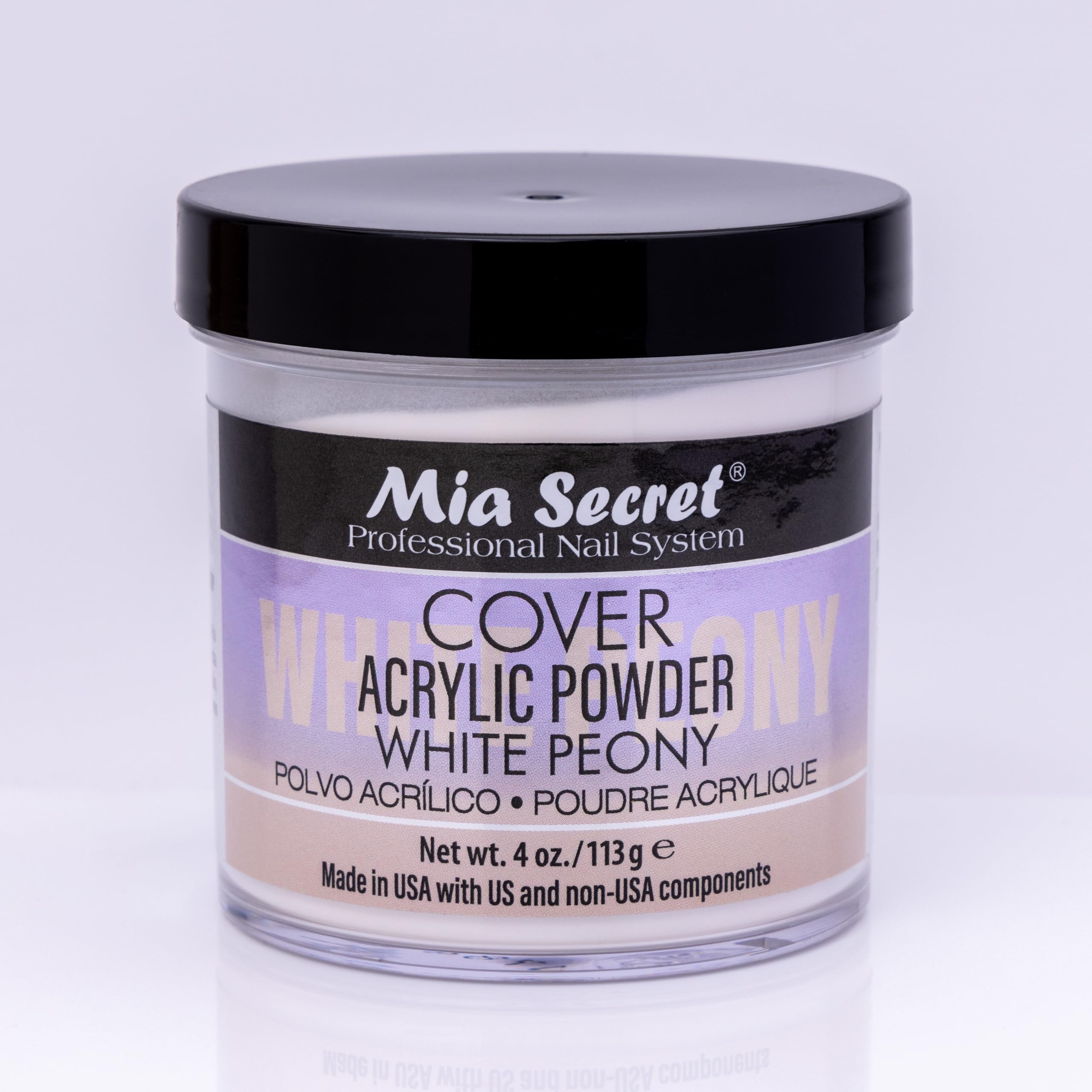 Mia Secret Cover White Peony Acrylic Powder – 4 oz | Self-Leveling, High-Adhesion for Nail Extensions