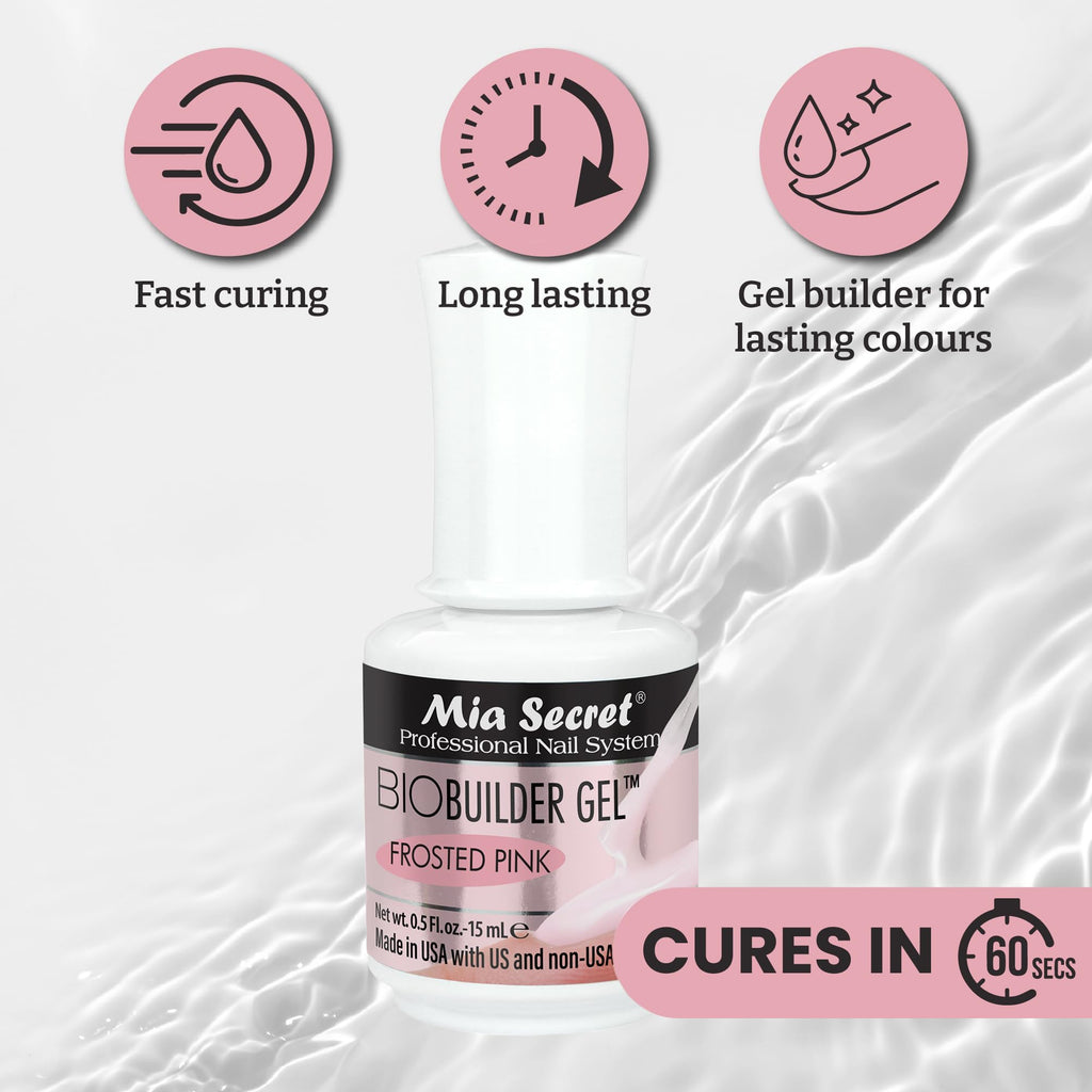 Mia Secret Frosted Pink BioBuilder Gel – Structuring Gel for Nail Extensions