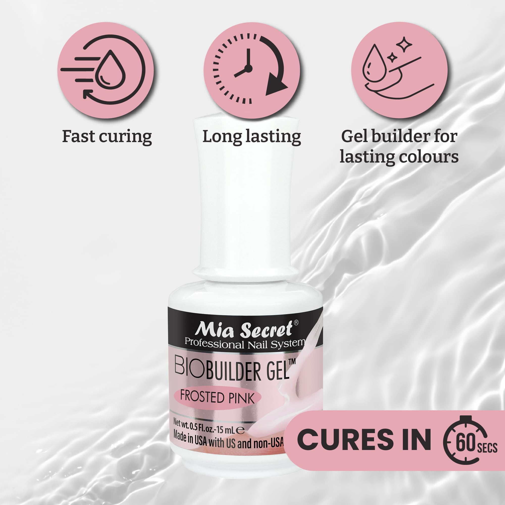 Mia Secret Frosted Pink BioBuilder Gel – Structuring Gel for Nail Extensions