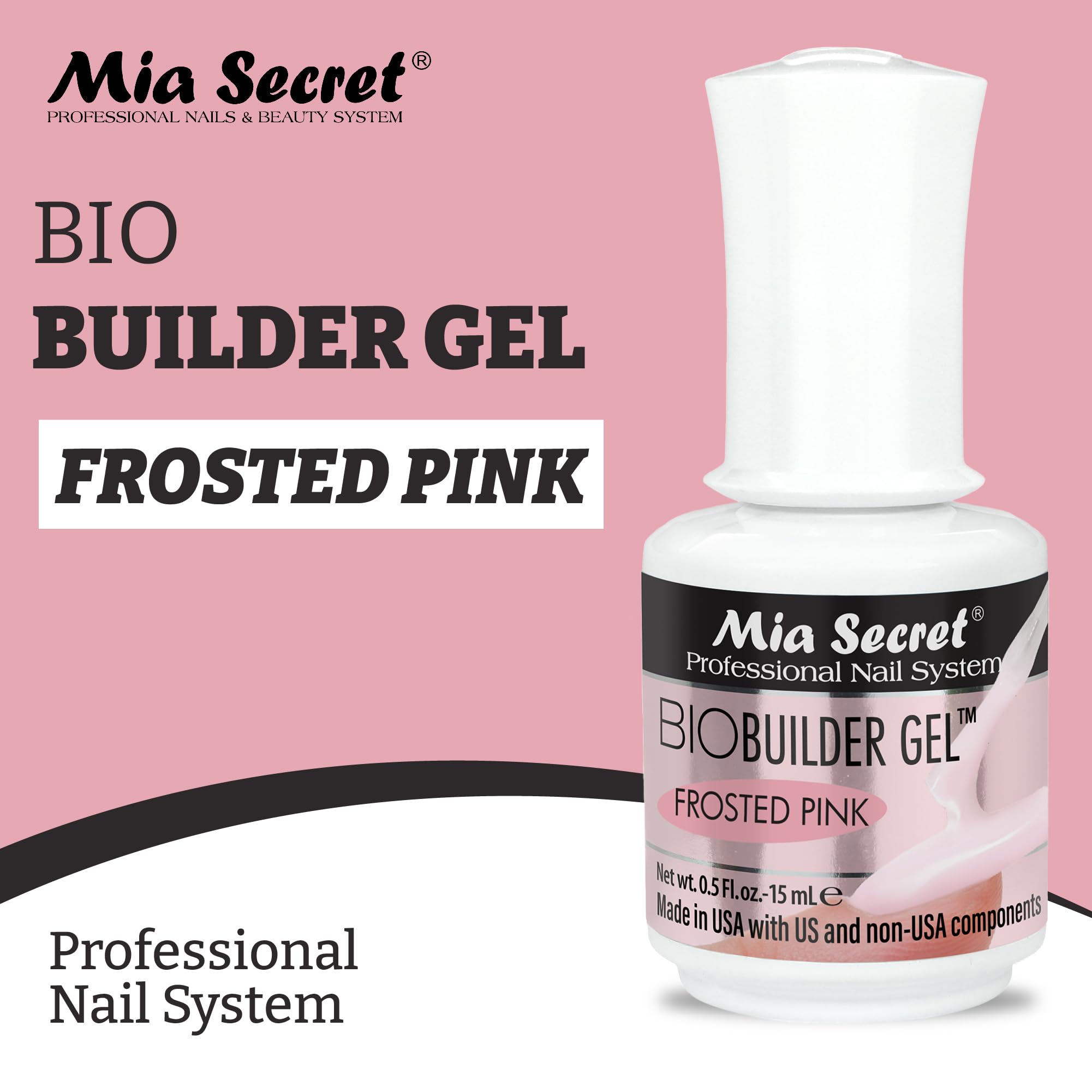 Mia Secret Frosted Pink BioBuilder Gel – Structuring Gel for Nail Extensions