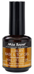 Mia Secret Luxury Base & Top Coat - Clear Gel Polish 15ml | High Gloss, Gelux Compatible
