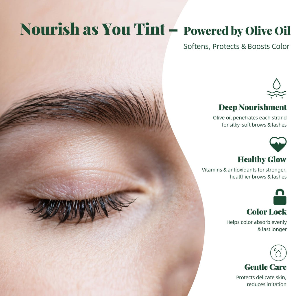 MIBYLEN Lash & Brow Color Kit with Olive Oil (Coffee) – Safe, Long-Lasting DIY Salon Results