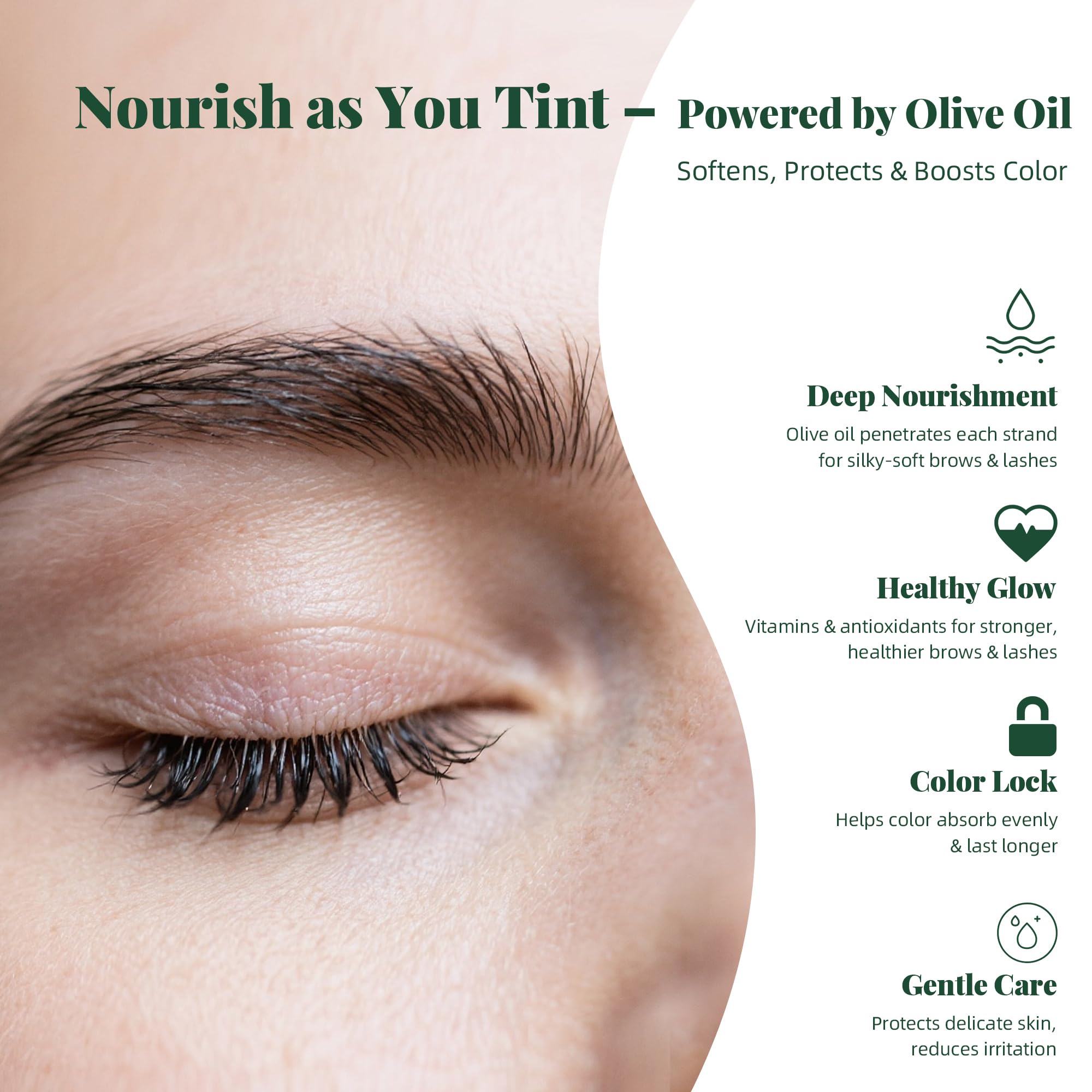 MIBYLEN Lash & Brow Color Kit with Olive Oil (Coffee) – Safe, Long-Lasting DIY Salon Results