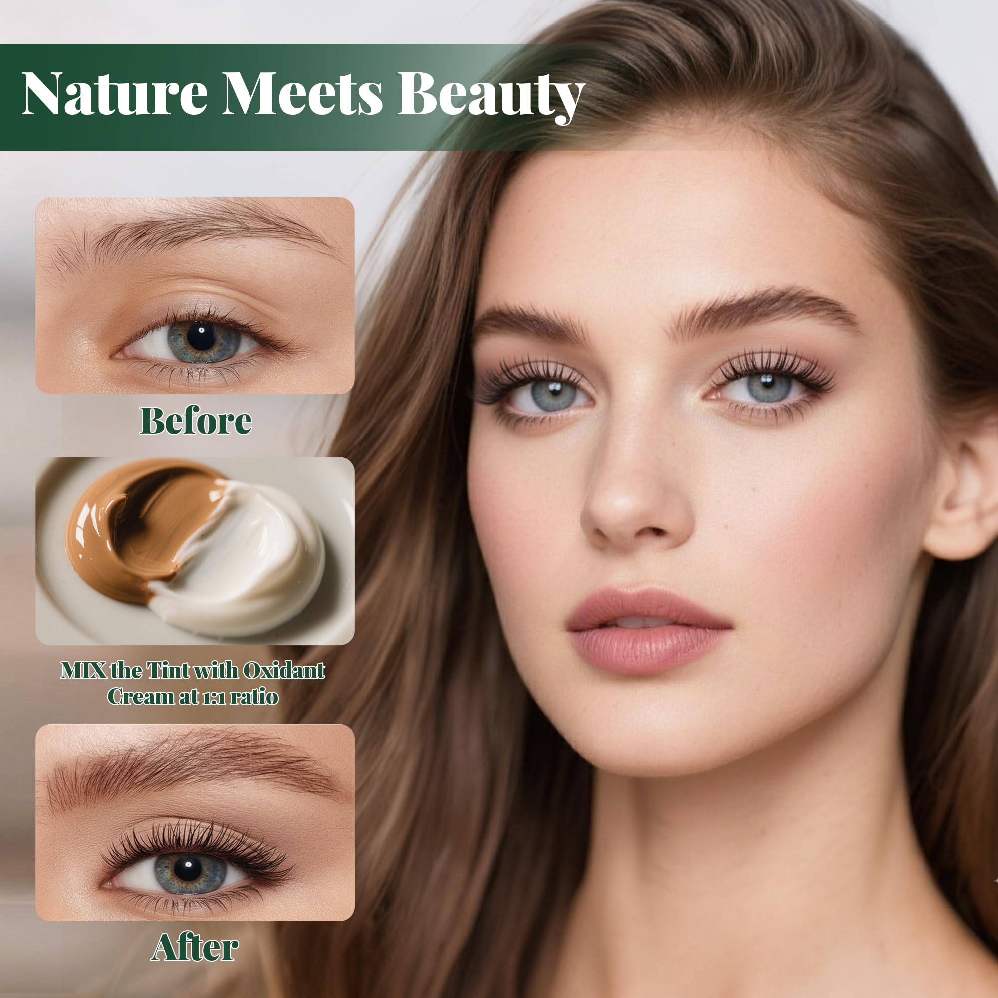 MIBYLEN Lash & Brow Color Kit with Olive Oil (Coffee) – Safe, Long-Lasting DIY Salon Results