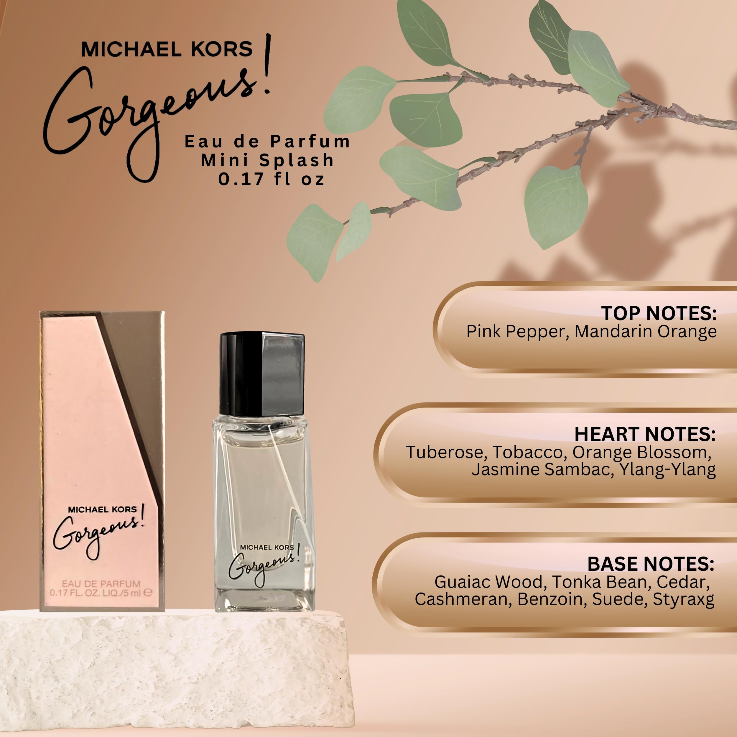 Michael Kors Gorgeous Mini Splash EDP for Women – 0.17 fl oz Travel Size