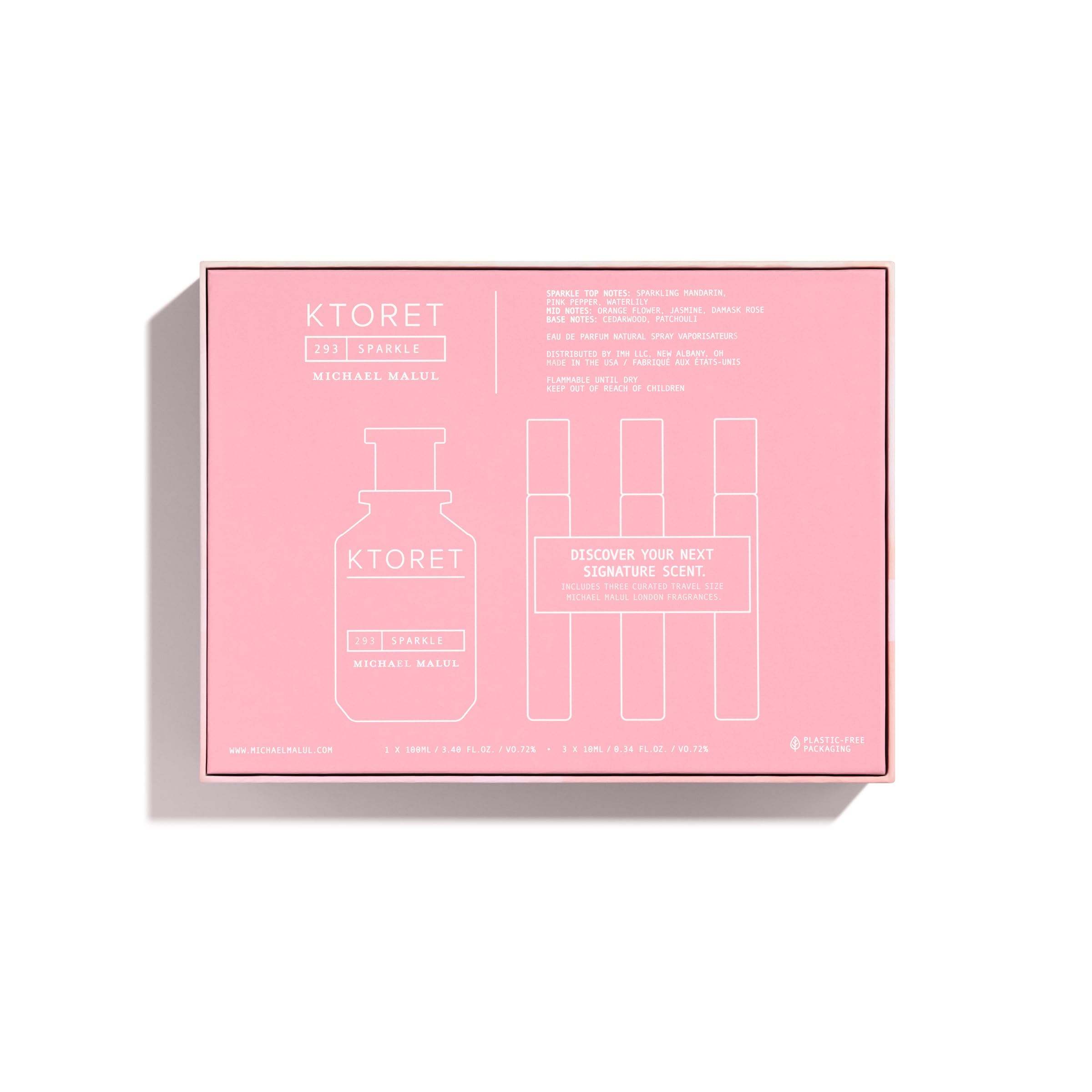 Michael Malul 293 Sparkle Eau de Parfum Gift Set – 100ml Bottle + 3 Travel Sprays