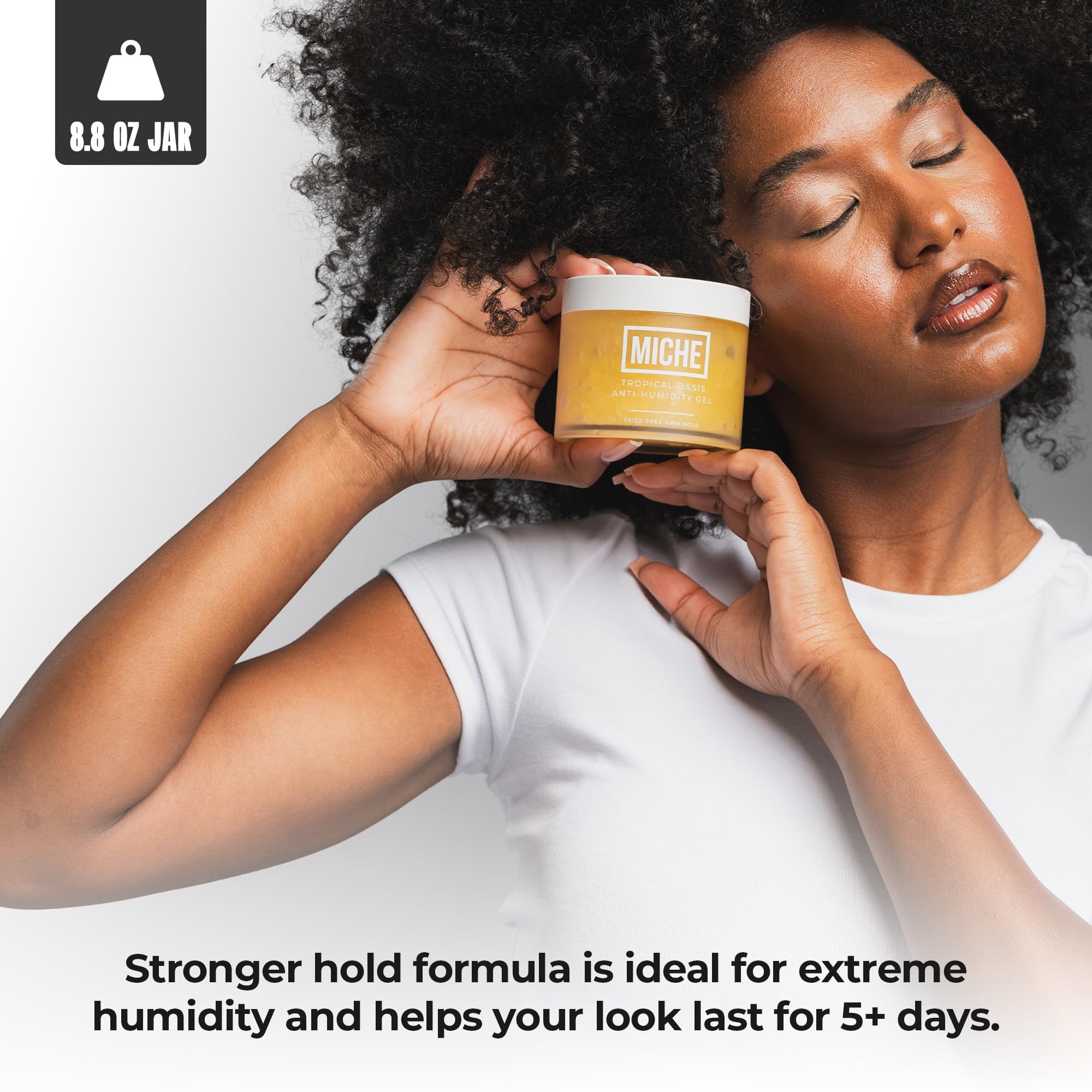 MICHE Anti-Humidity Frizz-Free Strong Hold Hair Gel 8.8 oz | For All Curl Types - Curly and Coily | Miche Beauty