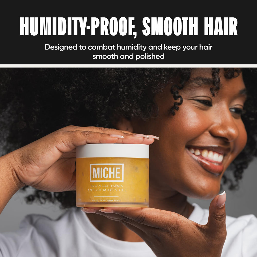 MICHE Anti-Humidity Frizz-Free Strong Hold Hair Gel 8.8 oz | For All Curl Types - Curly and Coily | Miche Beauty