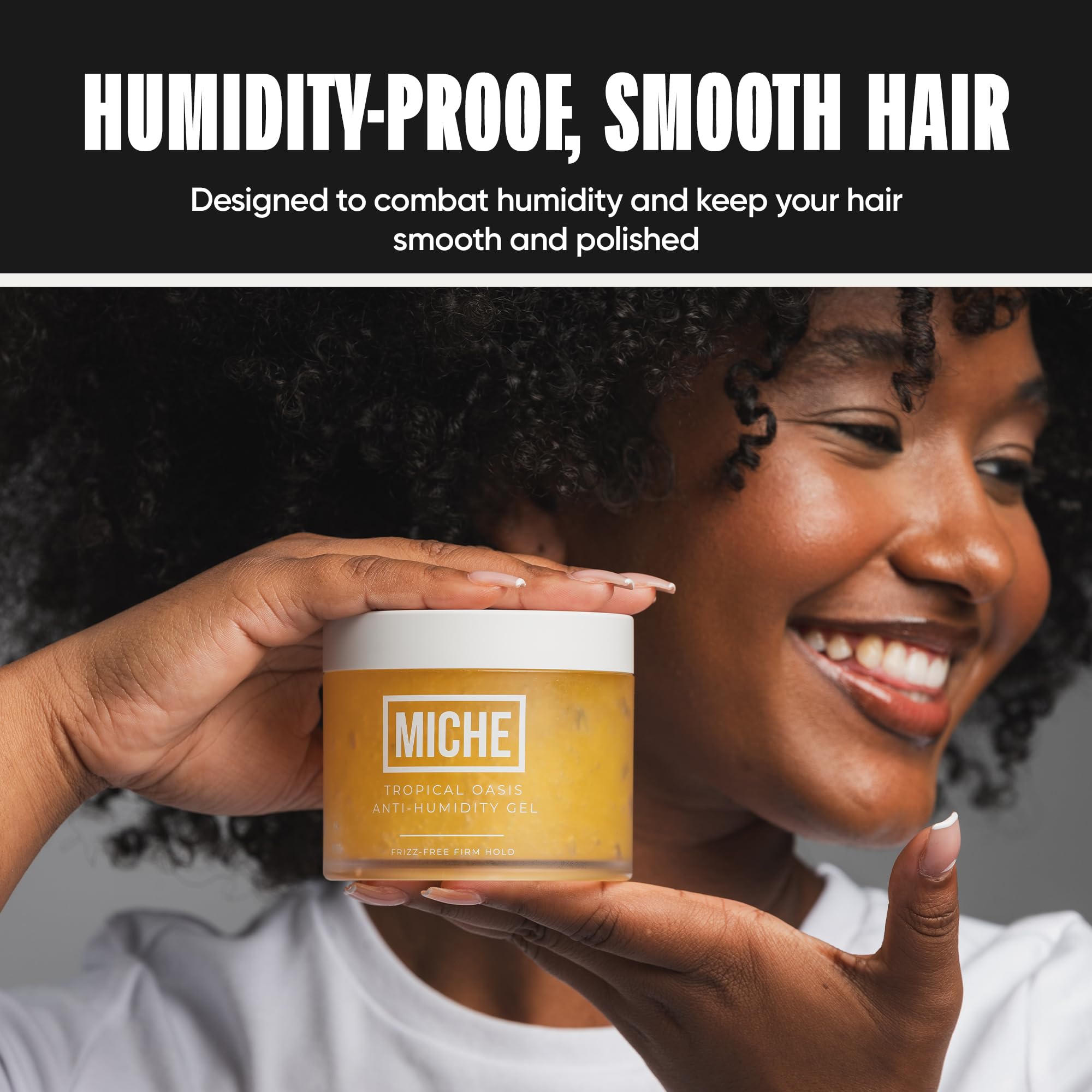 MICHE Anti-Humidity Frizz-Free Strong Hold Hair Gel 8.8 oz | For All Curl Types - Curly and Coily | Miche Beauty
