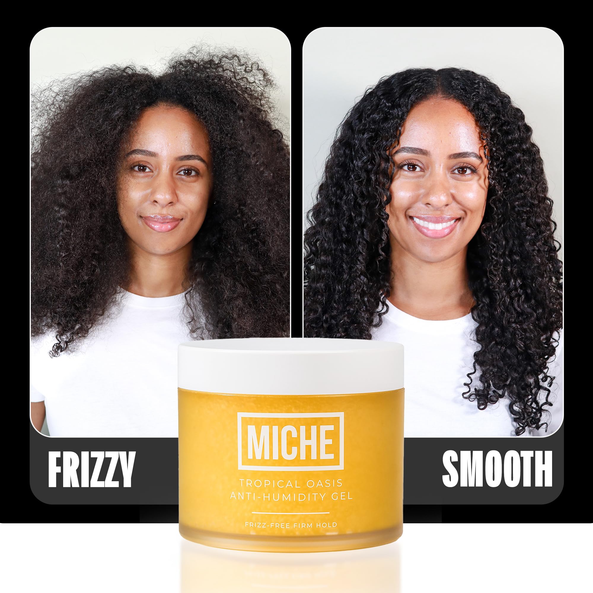 MICHE Anti-Humidity Frizz-Free Strong Hold Hair Gel 8.8 oz | For All Curl Types - Curly and Coily | Miche Beauty